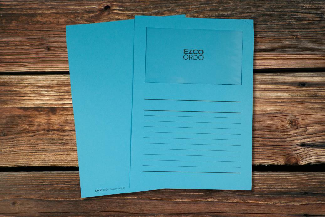 Ordnungsmappen mit Sichtfenster und Linien 220x310 mm Intensivblau 120 g/qm